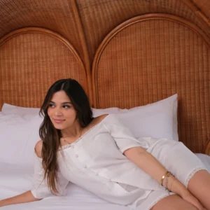 Daisy Haze PJ Set In Pearl White